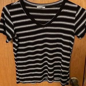 Striped black and white top